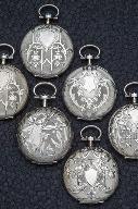 ensemble de six boîtes de montre de gousset