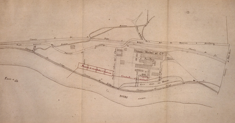 Fabrique de cellulose et usine à papier Jean-Baptiste Weibel et Cie, puis Société Anonyme des Papeteries Bisontines, puis société CENtrale des usines à PApier, puis La Rochette-Cenpa, actuellement Otor-Papeterie du Doubs
