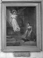 tableau : Anne de Souvré dédie la chapelle à saint Michel