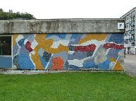 revêtement mural (mosaïque) : Le Ski de fond