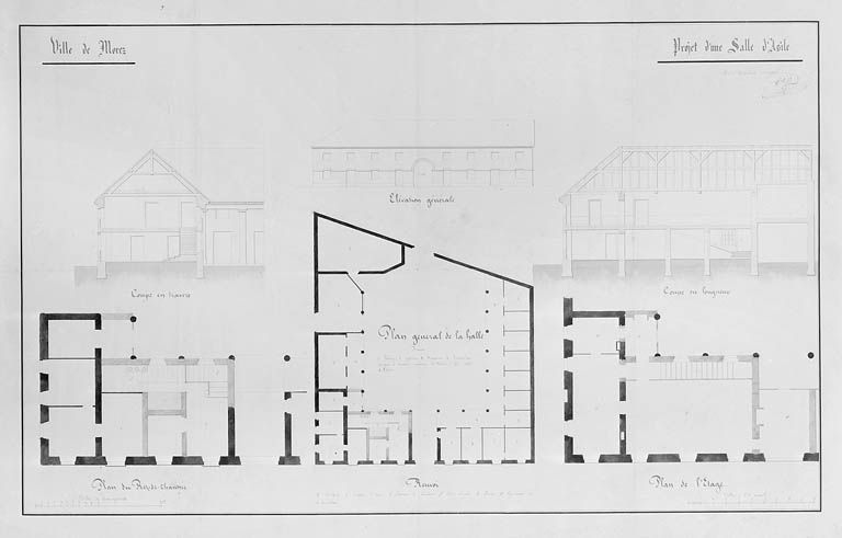hôtel de ville, groupe scolaire, école professionnelle, tribunal, musée