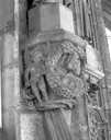 4 bas-reliefs, tympan, 6 statues (décor sculpté de la porte centrale du portail)
