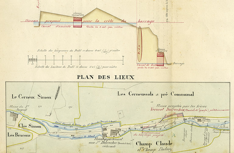 moulin à blé, usine de chaudronnerie et scierie Vermot-Desroches, puis scierie Gaiffe ou de la Cofreco, actuellement Faivre