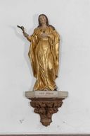 ensemble de deux statues (petite nature) : sainte Philomène et saint Stanislas