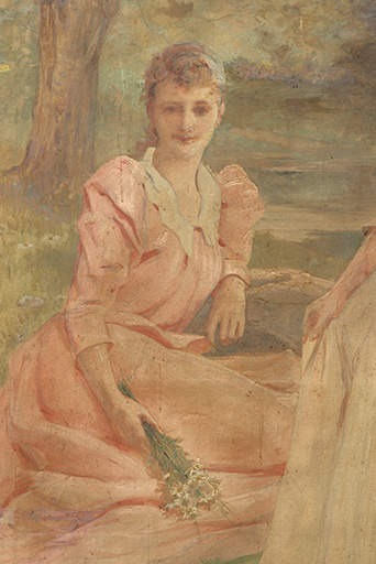 tableau : Partie de pêche sur le Doubs à Besançon