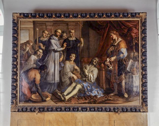 tableau : la mort de saint Louis, numéro d'inventaire : 87 GHD 0274