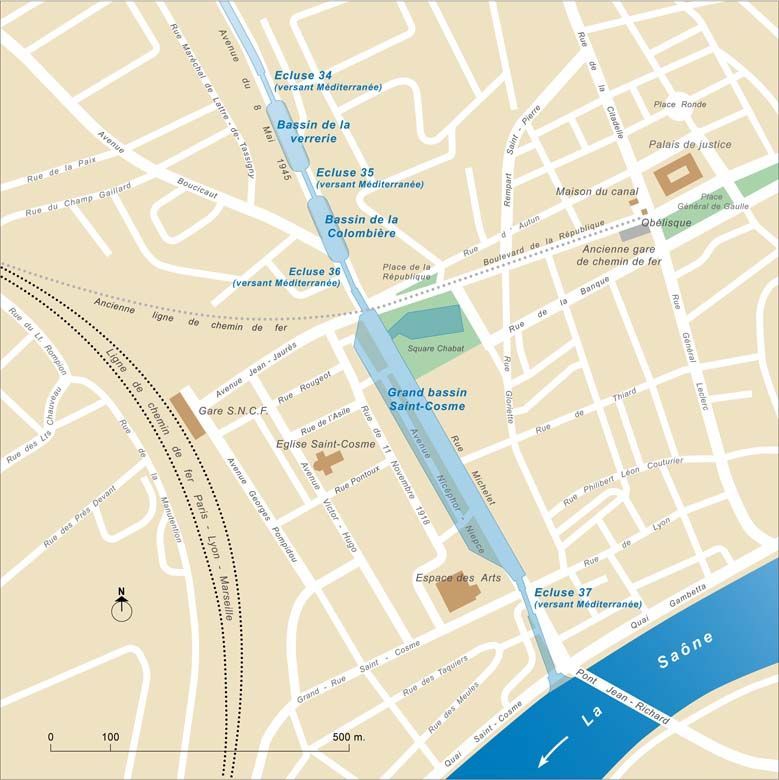 ville de Chalon-sur-Saône (paysages du canal du Centre)
