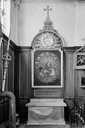 2 autels, 2 retables, 2 gradins d'autel, tabernacle, lambris de couvrement (autels secondaires)