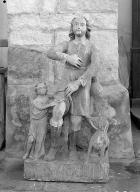 Groupe sculpté : Saint Roch et l'ange